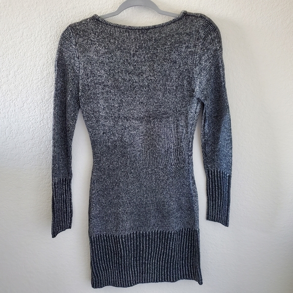 Forever 21 metallic sweater shoulder zip longsleeve mini dress - Picture 6 of 8